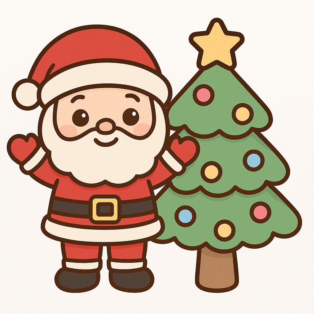Santa y su árbol