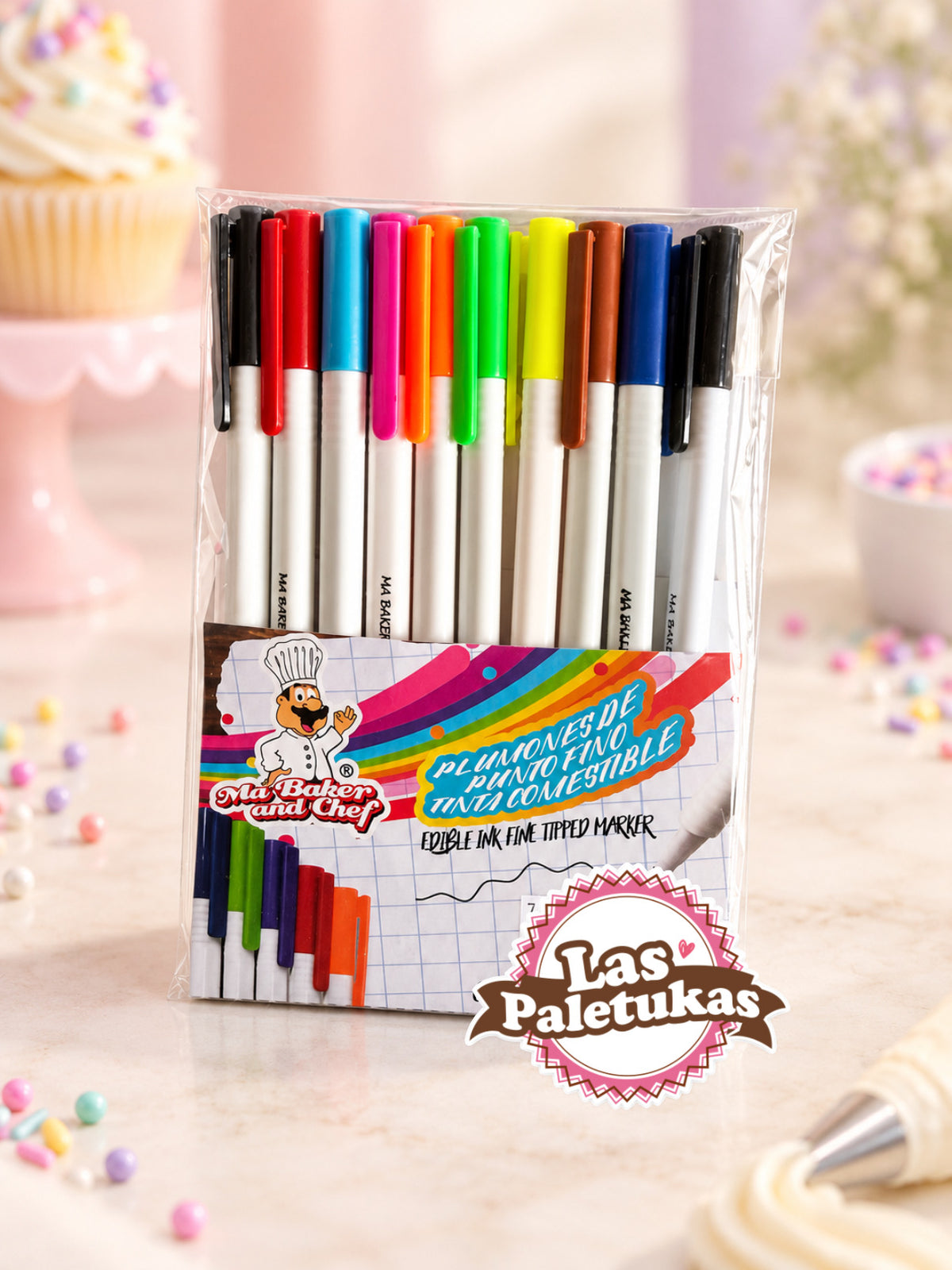 Set de 10 plumones comestibles de punta fina