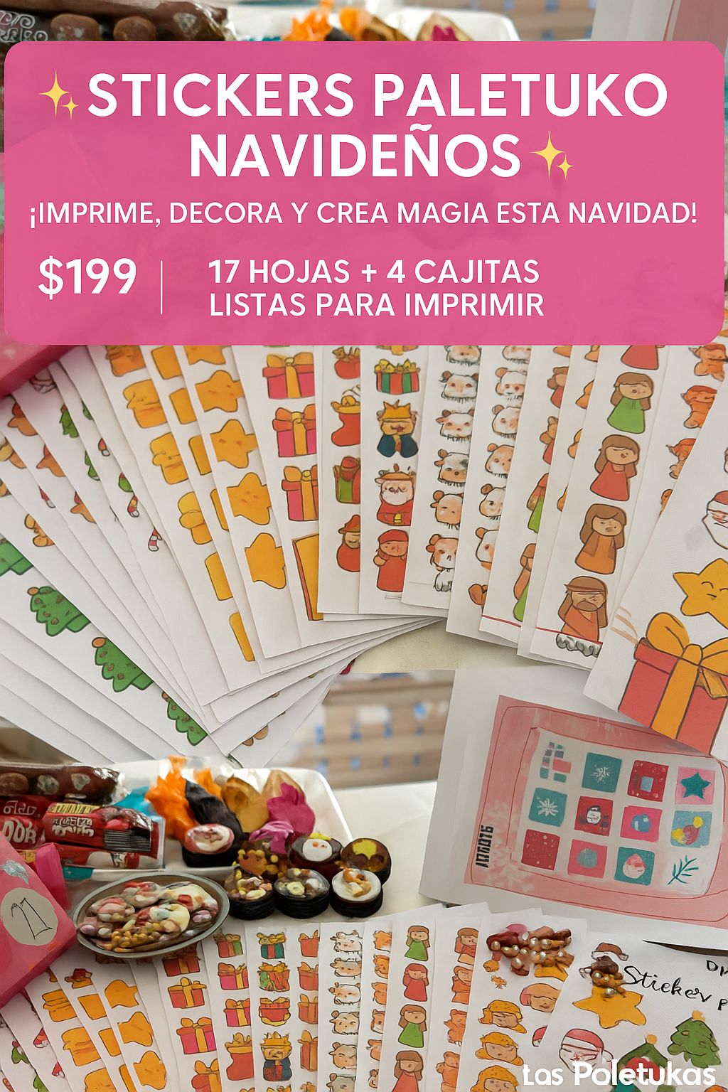 🎄✨ Paquete Navideño de Stickers Paletuko 🍪